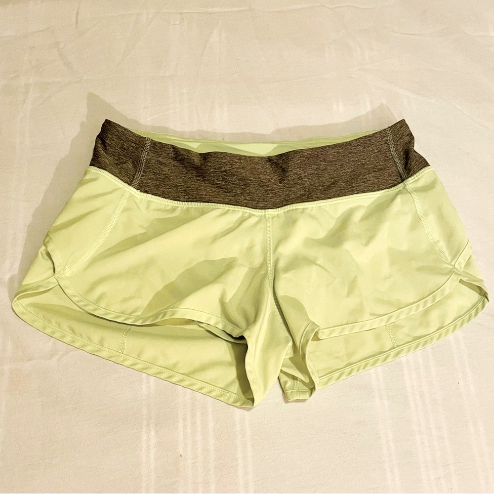 LuluLemon Green/Gray Run Times Shorts Size 4